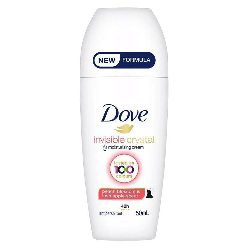 Dove Invisible Crystal Peach Blossom & Lush Apple Anti perspirant Roll On 50ml