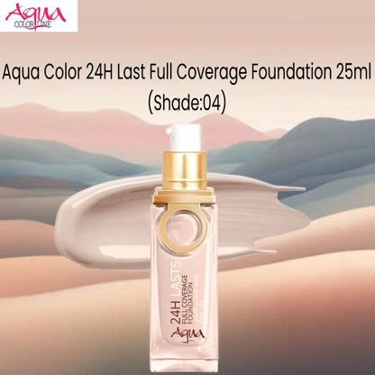 Aqua Color 24H Last Full Coverage Foundation 25ml (Shade:04)