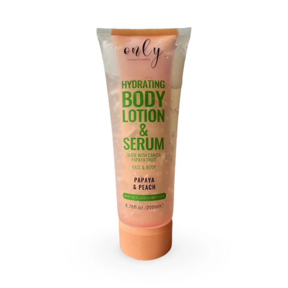 Only Hydrating Papaya & Peach Body Lotion & Serum 200ml – Deep Moisturizing Skincare Lotion for Soft Smooth Skin, Brightening