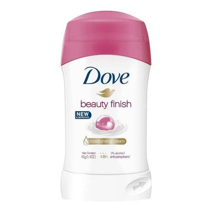Dove Beauty Finish New & Improved 1/4 Moisturizing Cream 48H Anti-Perspirant Deodorant Stick 40g
