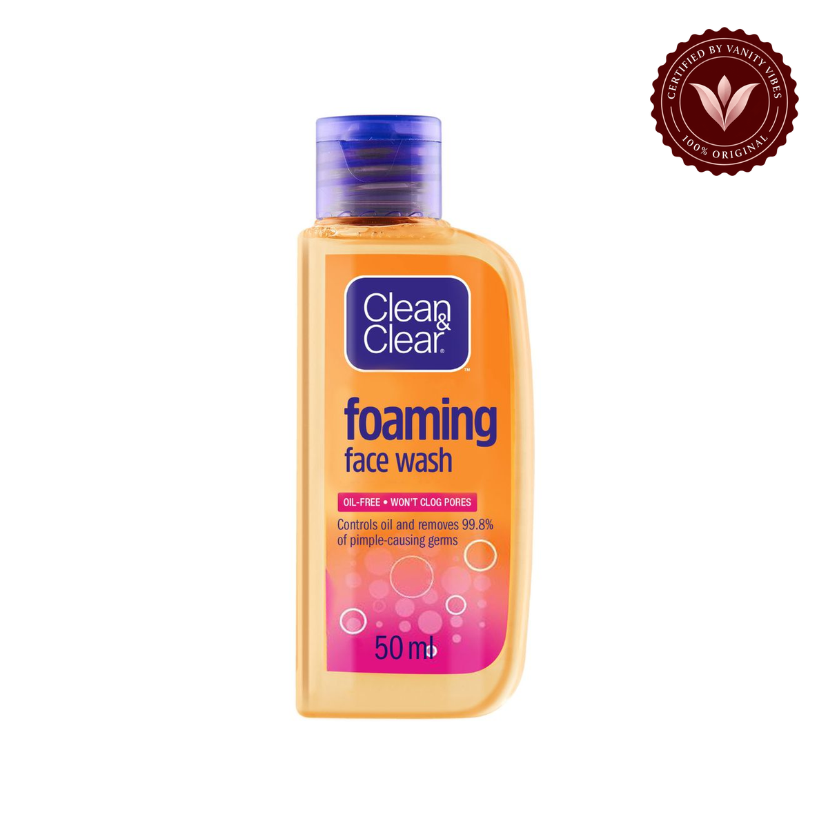New & Improved Clean & Clear Foaming Face Wash 50ml / 100ml — front product image