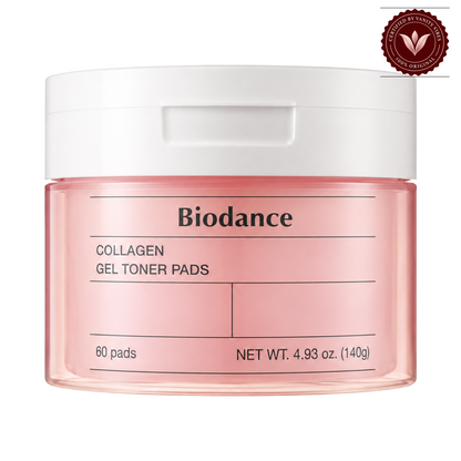 Biodance Collagen Gel Toner Pads – 60 Pads on a clean white background with Vanity Vibes badge