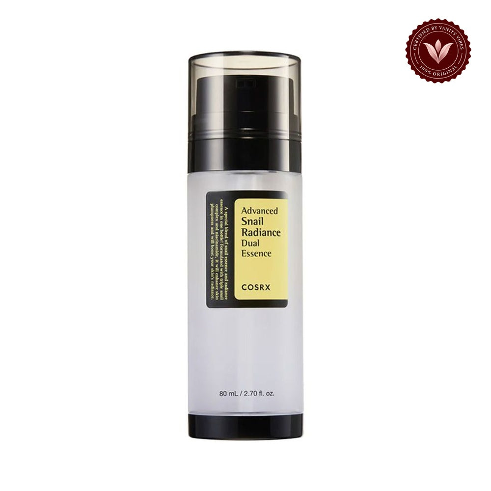 COSRX Advanced Snail Radiance Dual Essence 80ml front product image on white background