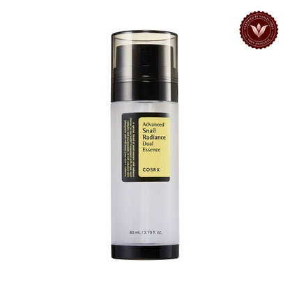 COSRX Advanced Snail Radiance Dual Essence 80ml front product image on white background