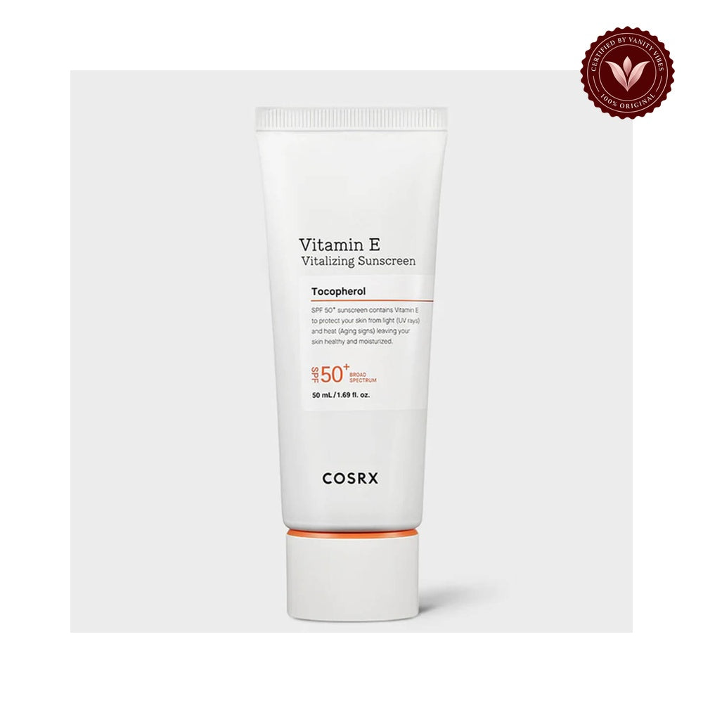 COSRX Vitamin E Vitalizing Sunscreen Tocopherol SPF 50+ 50ml front product image on white background