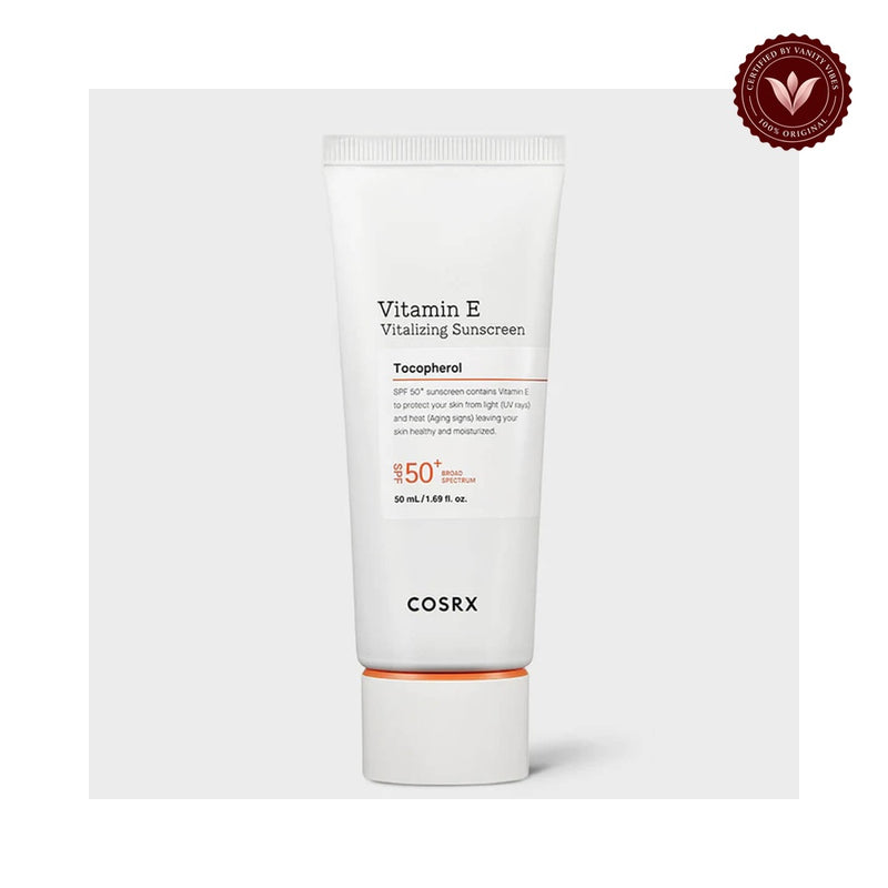 COSRX Vitamin E Vitalizing Sunscreen Tocopherol SPF 50+ 50ml front product image on white background