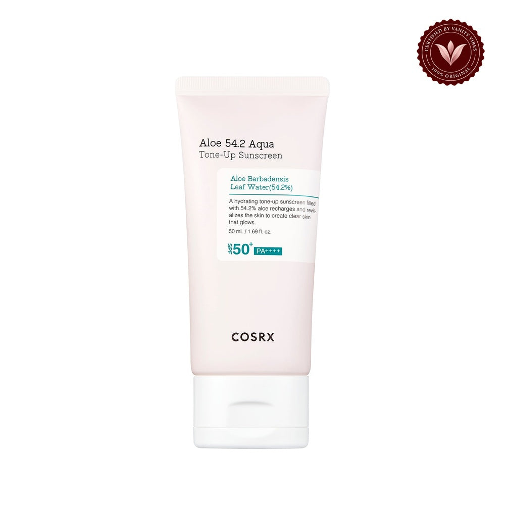 COSRX Aloe 54.2 Aqua Tone-Up Sunscreen 50ml front product image on white background