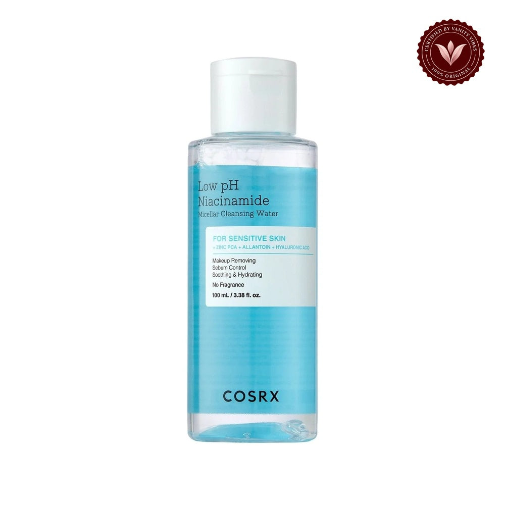 COSRX Low pH Niacinamide Micellar Cleansing Water 100ml front product image on white background