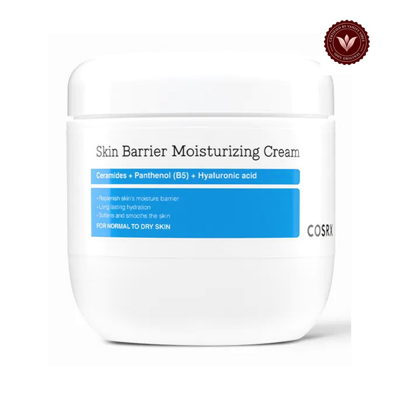COSRX Skin Barrier Moisturizing Body Cream on white with Vanity Vibes seal