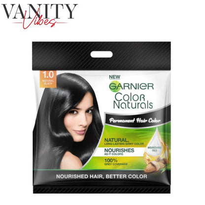Garnier Color Naturals Hair Color Sachet 1.0 Natural Black 30 ml Nourishing & Long-Lasting Color