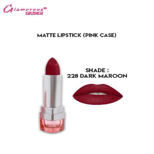 Glamorous Face Matte Lipstick Vitamin E & Aloe Vera Extracts(shade 228) (Dark Maroon)