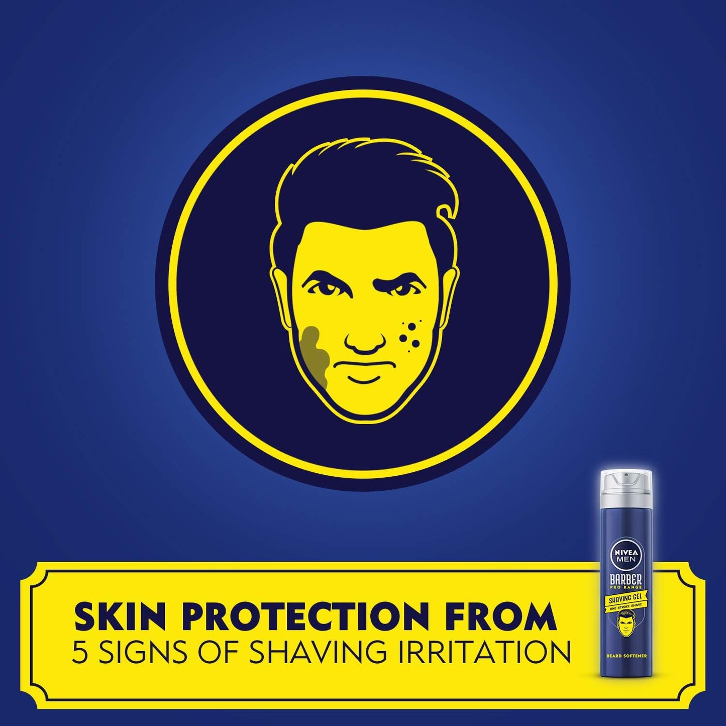 Nivea Men Barber Pro Range Shaving Gel One Stroke Shave 200ml Smooth & Comfortable Shave