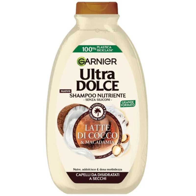 Garnier Ultra Dolce Shampoo Nutriente Latte di Cocco & Macadamia 300ml Nourishing & Hydrating Hair Care