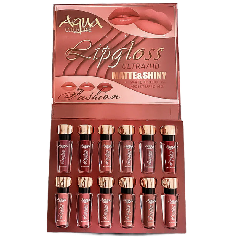 Aqua Color Line 12 Pieces Lip Gloss (Group:C)