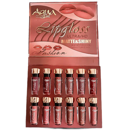 Aqua Color Line 12 Pieces Lip Gloss (Group:C)