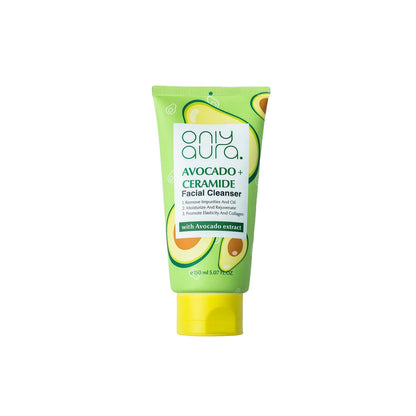Only Aura Avocado Facial Cleanser 150ml – Gentle Deep Cleansing Skincare Face Wash for Hydration, Dirt Removal, Soft Smooth S