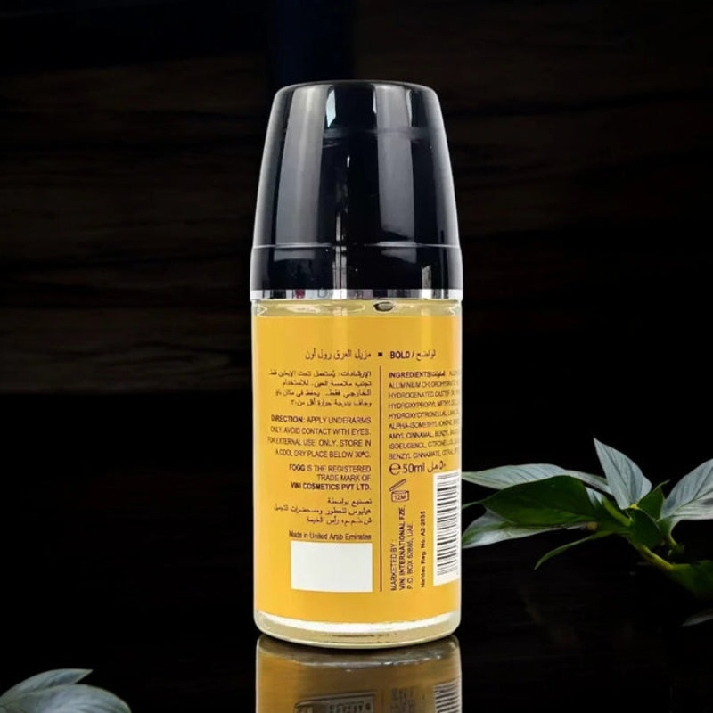 Fogg Bold Roll-On Deodorant 50ml New & Improved Long-Lasting Freshness