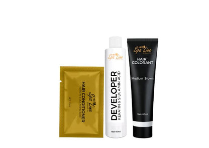 Spa Line Hair Color Cream Perfect Gray Coverage (Medium Brown)
