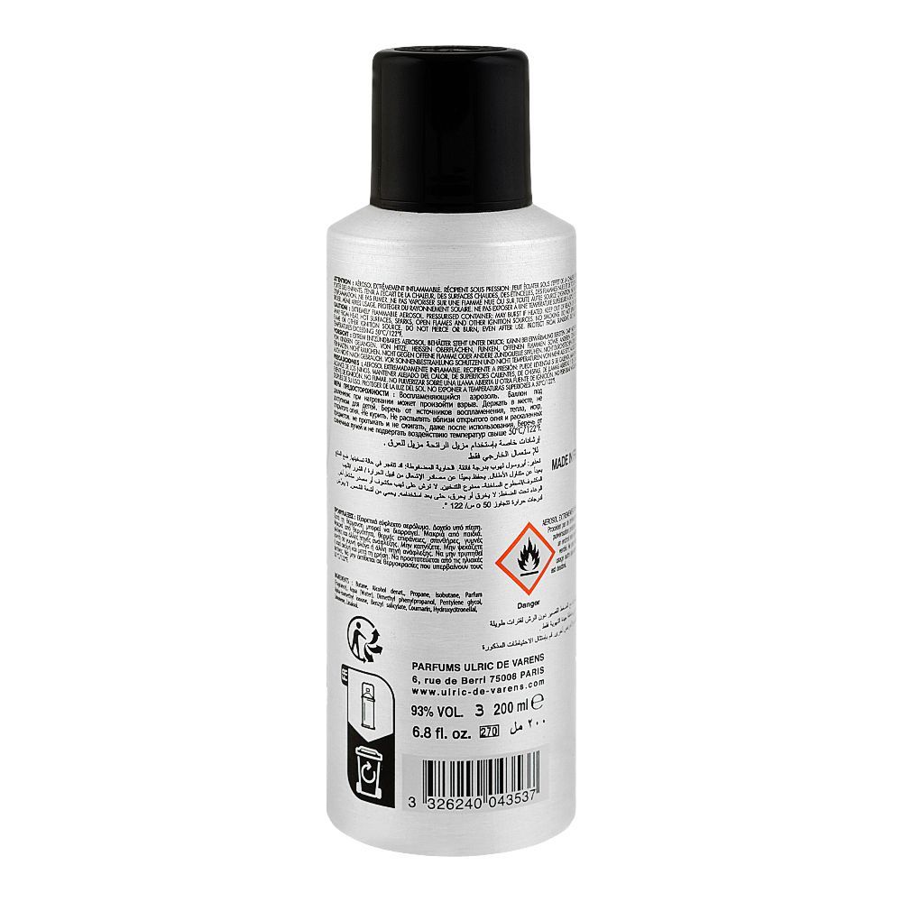 UDV for Men Black Body Spray 200ml Long-Lasting Fresh & Masculine Fragrance