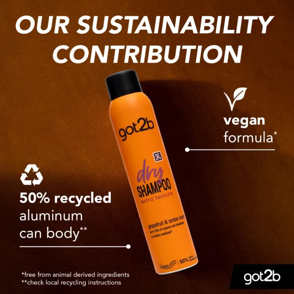 Schwarzkopf Got2b Dry Shampoo with Grapefruit & Amber 200 ml Extra Texture & Fresh Oil Control