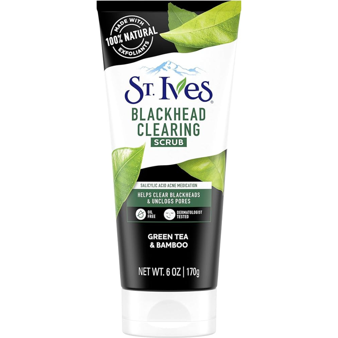 St. Ives Blackhead Clearing Scrub Green Tea & Bamboo 170g Deep Cleansing & Exfoliating Face Scrub