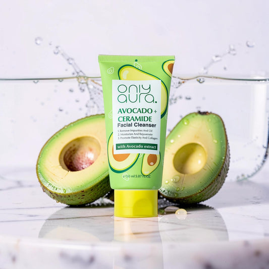 Only Aura Avocado Facial Cleanser 150ml - Gentle Deep Cleansing Skincare Face Wash for Hydration, Dirt Removal, Soft Smooth S