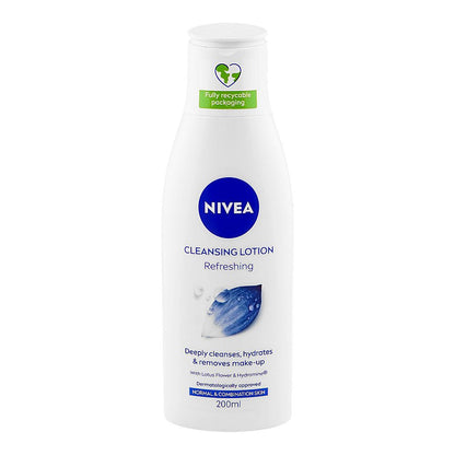 Nivea Refreshing Cleansing Lotion Lotus Flower & Hydramine For Normal & Combination Skin 200ml