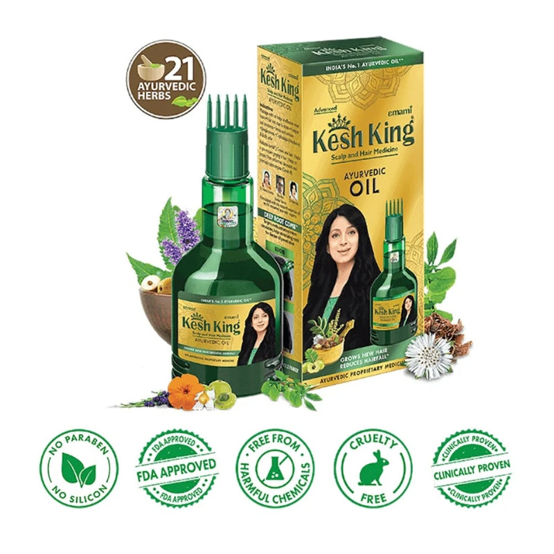 Emami Kesh King Plus 21 Herbs Hair Oil 50ml - Ayurvedic Hair Care Oil for Strong Hair Growth, Hair Fall Control & Healthy Sca