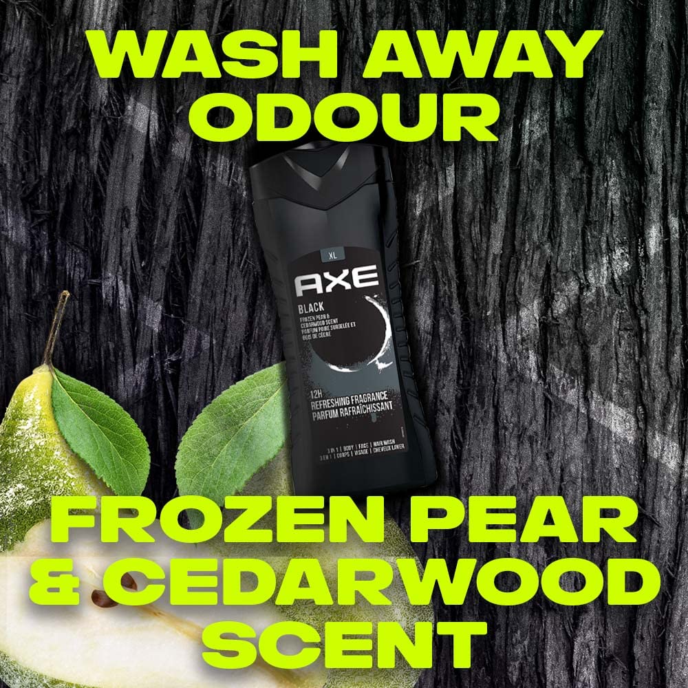 Axe Black 12h Long Lasting Fragrance 3 In 1 Body Wash 400ml