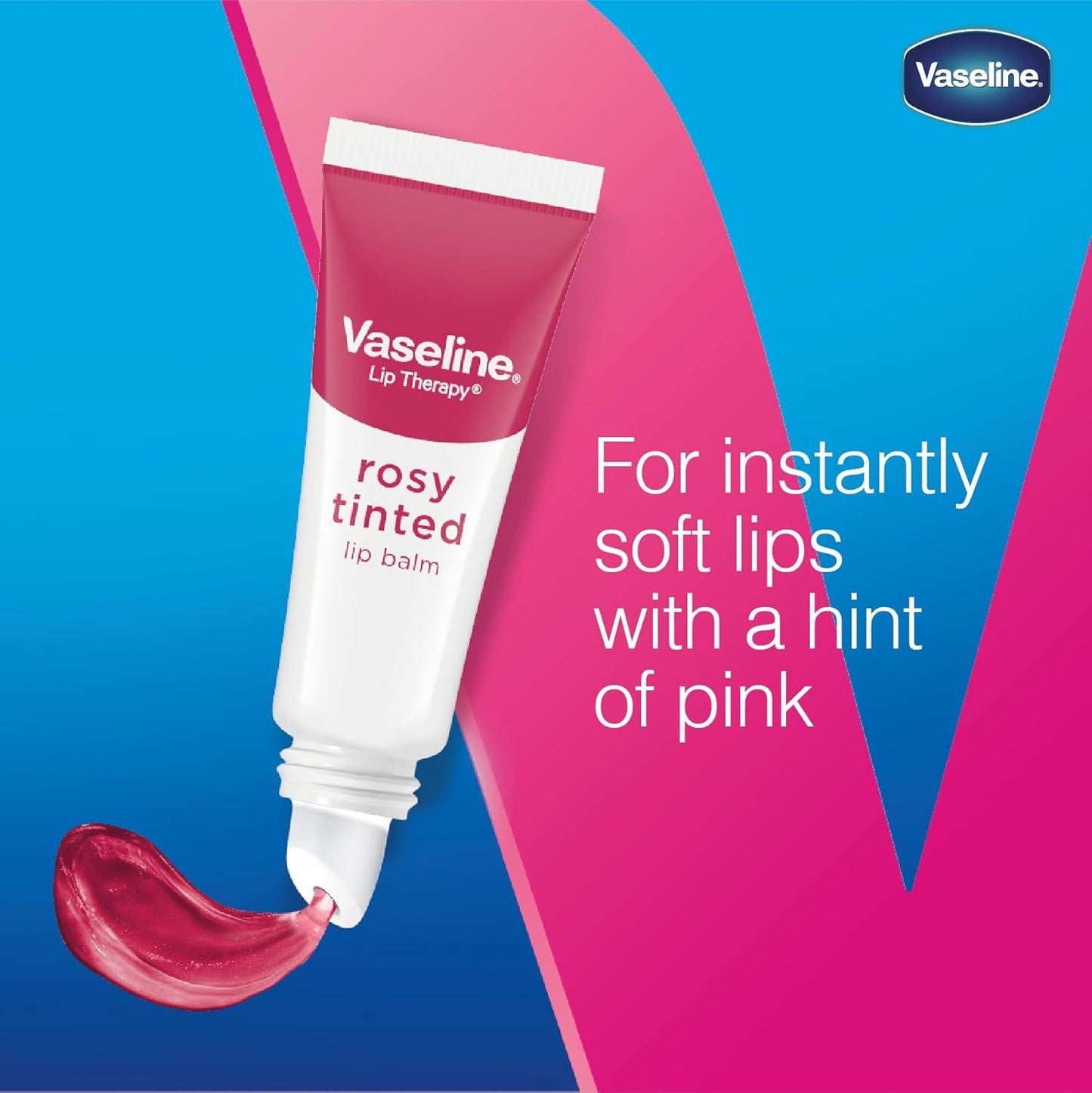 Vaseline Rosy Tinted Lip Balm 10g – Hydrating Lip Care Balm for Soft Smooth Lips, Moisture Protection, Natural Rosy Tint & Da
