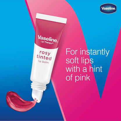Vaseline Rosy Tinted Lip Balm 10g – Hydrating Lip Care Balm for Soft Smooth Lips, Moisture Protection, Natural Rosy Tint & Da