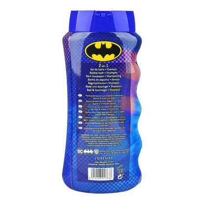 Lorenay Batman 2-in-1 Bubble Bath & Shampoo 475ml - Kids Gentle Hair & Body Wash for Soft Cleansing, Fun Bath Time & Long Las