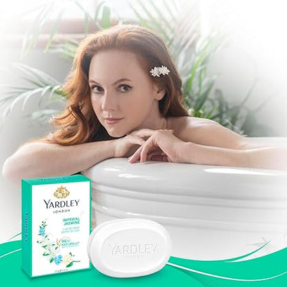 Yardley London Imperial Jasmine Soap 100g - Luxury Floral Jasmine Perfumed Bath Soap for Deep Cleansing, Soft Smooth Skin Fee