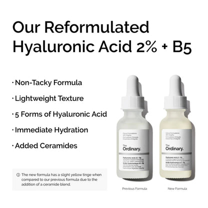 The Ordinary Hyaluronic Acid 2% + B5 Serum 30 ml Deep Hydration & Skin Moisturizing (K Beauty)
