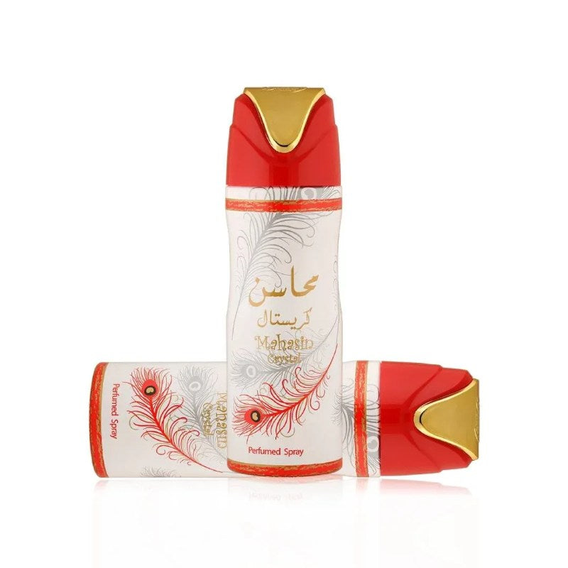 Lattafa Mahasin Crystal Deodorant Spray 200 ml Long-Lasting Freshness & Elegant Floral Fragrance