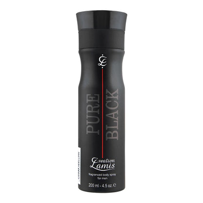 Pure Black Reaction Lamis Perfumed Body Spray 200ml Long-Lasting Bold & Intense Fragrance