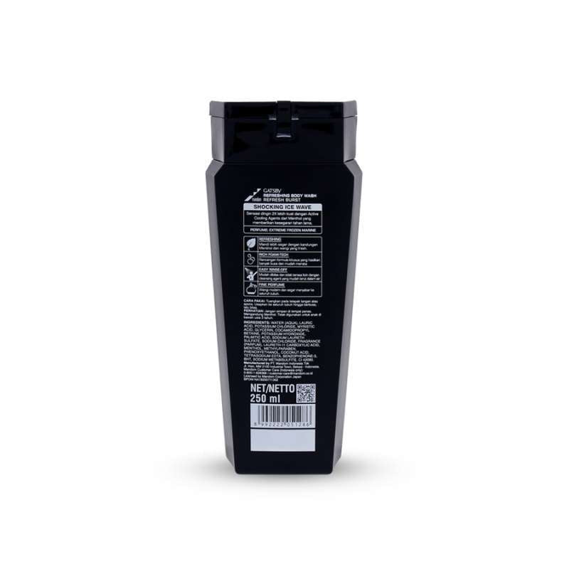 Gatsby Refreshing Burst Body Wash 250ml - Deep Cleansing Shower Gel for Instant Freshness, Long Lasting Fragrance & Energizin