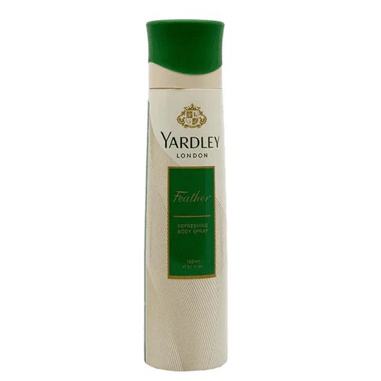 Yardley London Feather Body Spray for Women 150ml – Elegant Floral Fresh Fragrance Mist with Lilac, Rose & White Musk Notes, 
