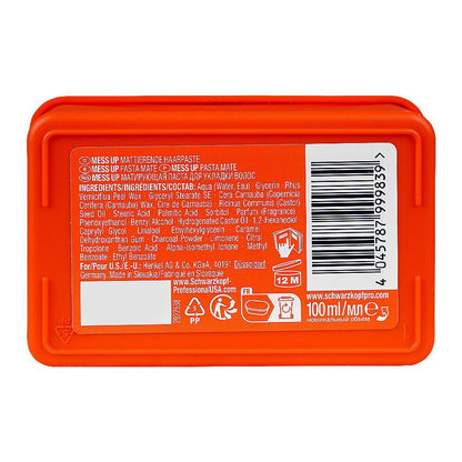 Schwarzkopf Osis+ Texture Mess Up Matte Paste 100ml Matte Finish & Flexible Styling