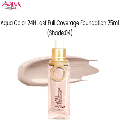 Aqua Color 24H Last Full Coverage Foundation 25ml (Shade:04)