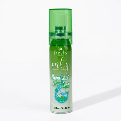 Only Peppermint Mouth Spray Green 20ml – Instant Fresh Breath Oral Care Spray for Long Lasting Mint Freshness, Odor Control &