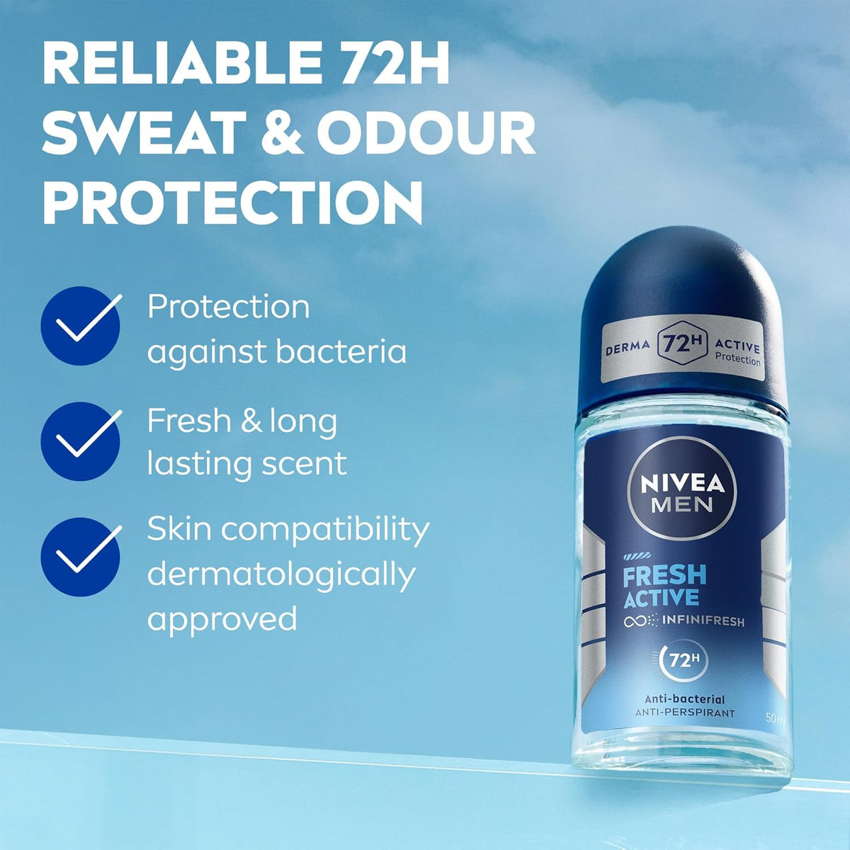 Nivea Men Fresh Active Infini Fresh 72H Deodorant Roll on 50ml