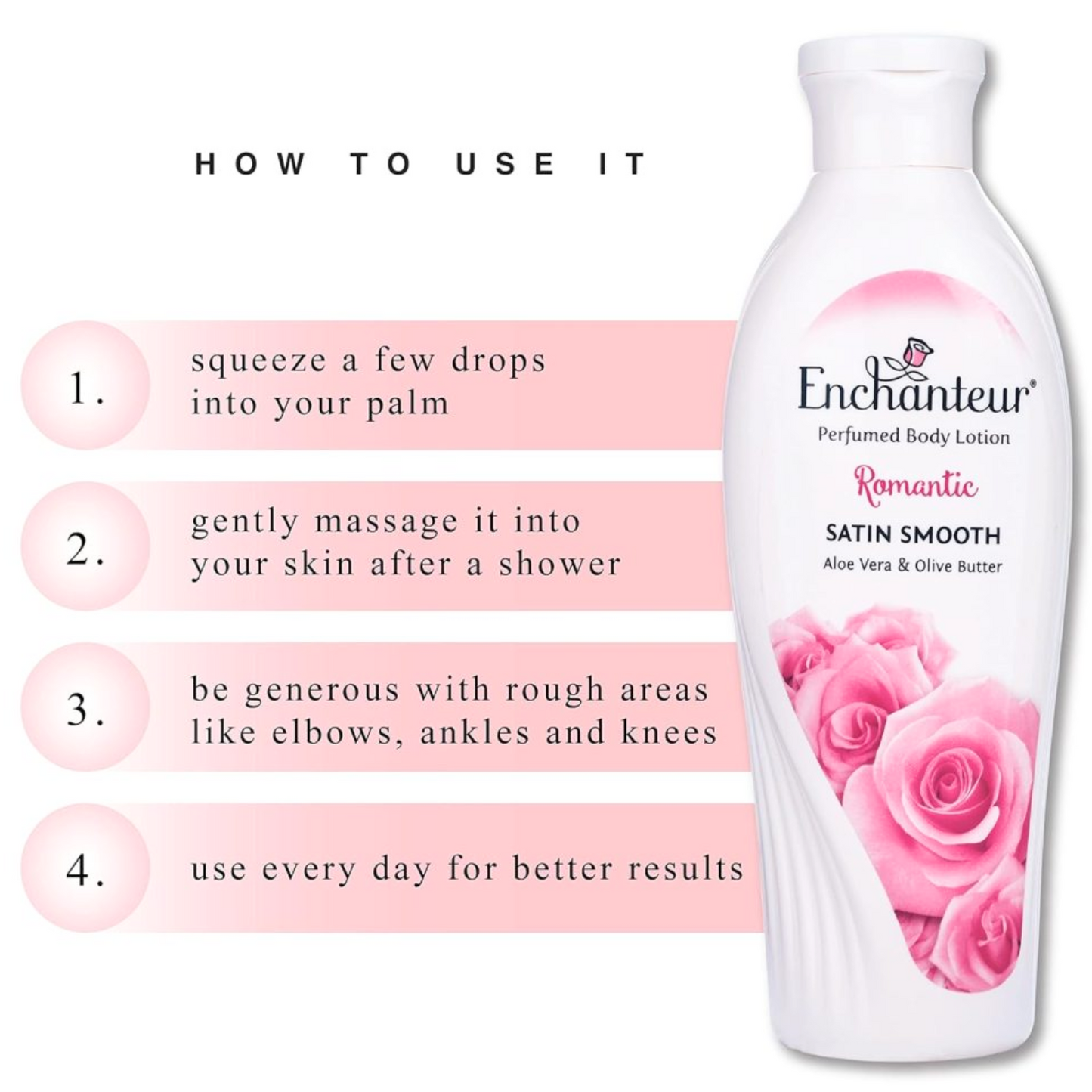 Enchanteur Romantic Perfumed Body Lotion 100ml - Deep Moisturizing Floral Fragrance Lotion for Soft, Smooth & Radiant Skin Da
