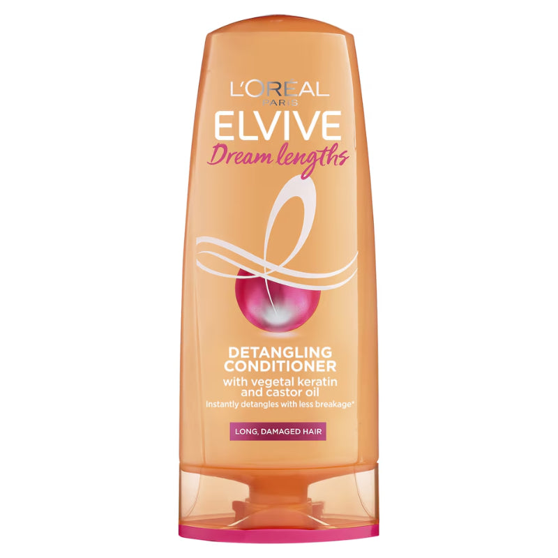 Loreal Paris L’Oréal Paris Elvive Dream Lengths Detangling Conditioner 200ml - With Vegetal Keratin & Castor Oil for Smooth, 