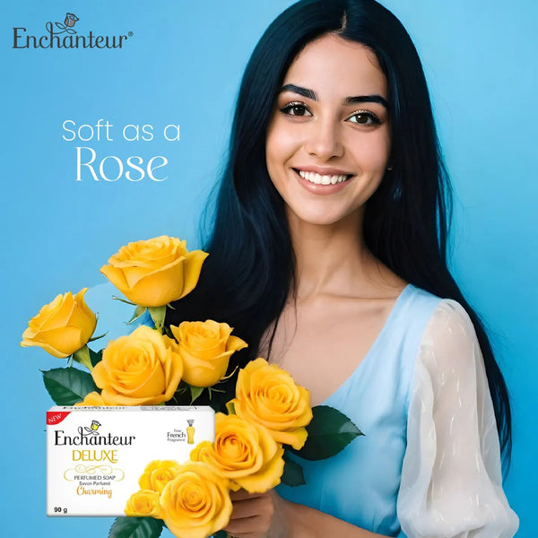 Enchanteur Deluxe Charming Soap 90g - Perfumed Floral Beauty Soap for Soft, Smooth & Fresh Fragrant Skin Daily Use