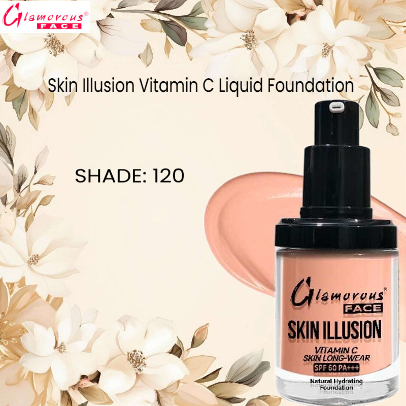 Glamorous Face Skin Illusion Vitamin C Liquid Foundation 25ml (SHADE:120)