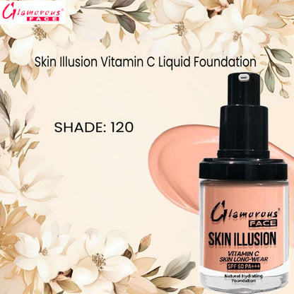 Glamorous Face Skin Illusion Vitamin C Liquid Foundation 25ml (SHADE:120)