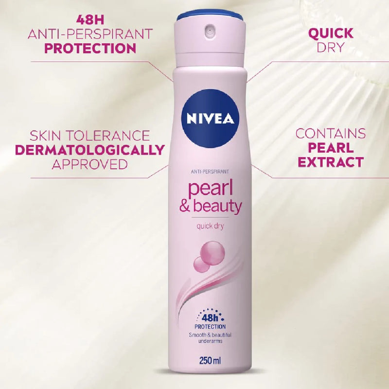 Nivea Pearl & Beauty Quick Dry Anti-Perspirant Deodorant Spray 250ml