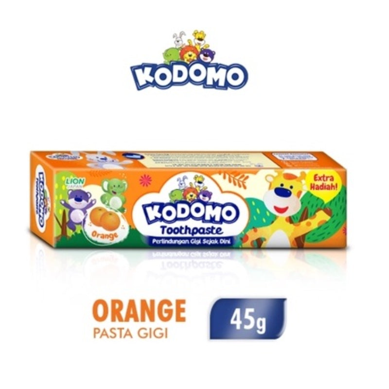 Kodomo Lion Japan Orange Toothpaste 45g Extra Gift Gentle Cavity Protection for Kids