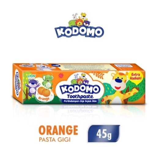 Kodomo Lion Japan Orange Toothpaste 45g Extra Gift Gentle Cavity Protection for Kids